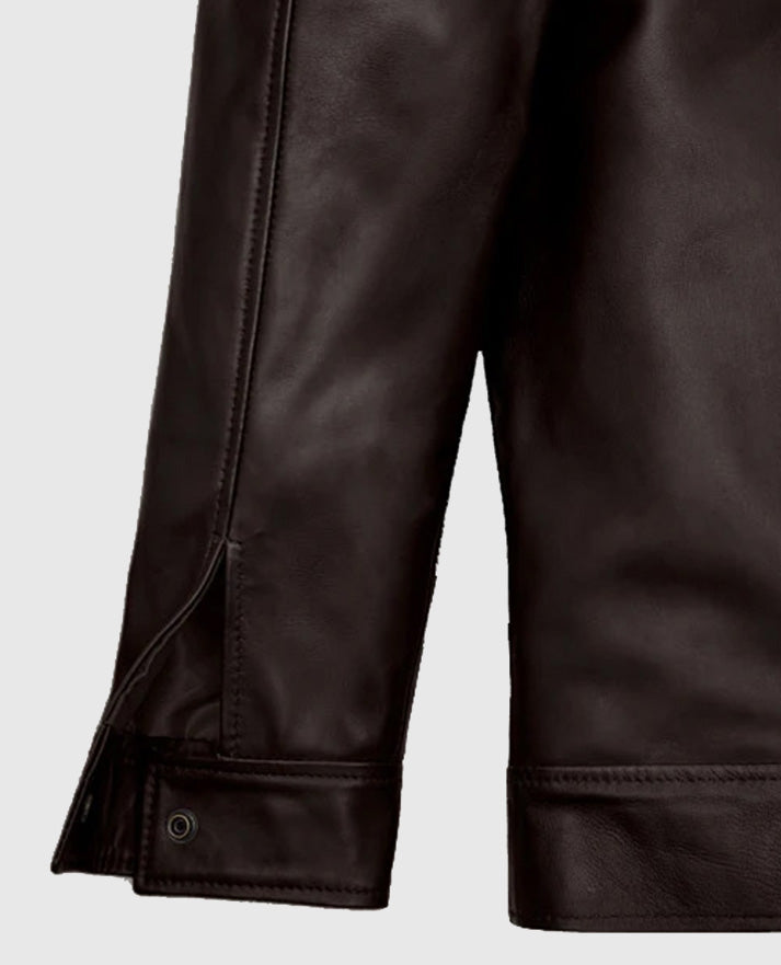 Michael Jordan Brown Leather Jacket