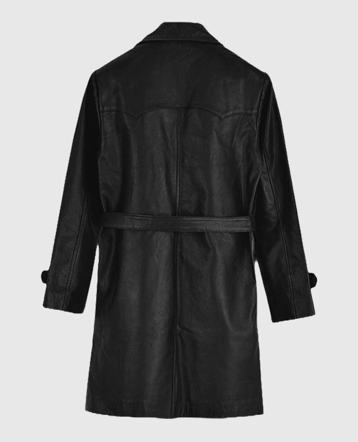 Men's Vintage 1970's Trench Leather Coat