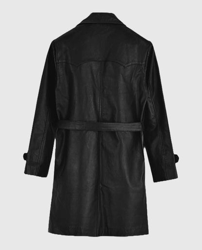 Men's Vintage 1970's Trench Leather Coat
