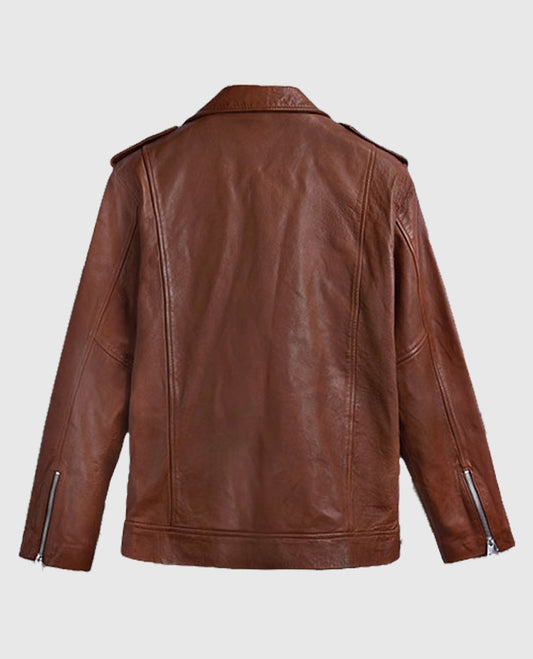 Men's Tan Beast Biker Leather Jacket