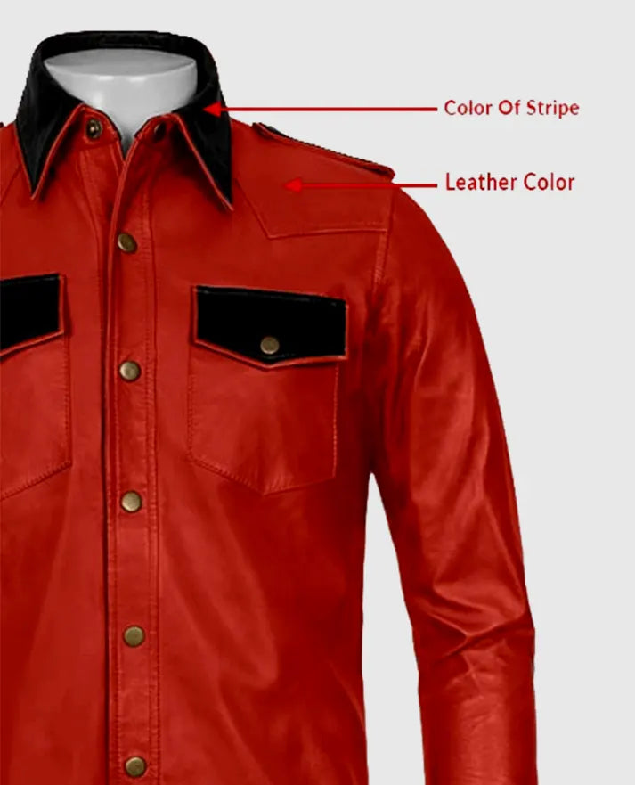 Men's Red Native Leather Jacket