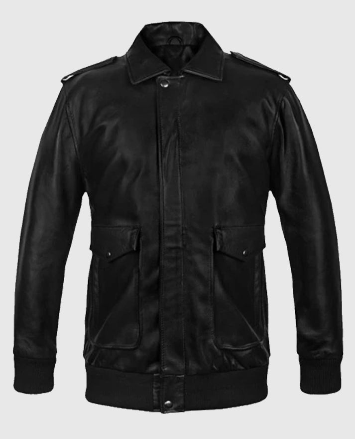 A2 Flight Bomber Leather Jacket For Men