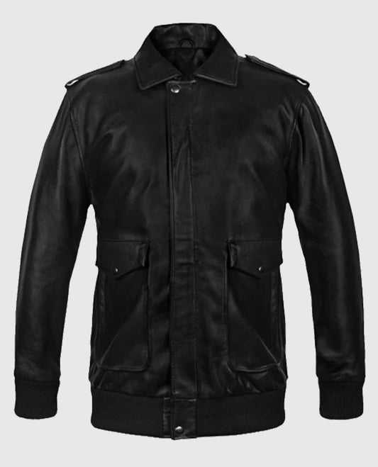 A2 Flight Bomber Leather Jacket For Men