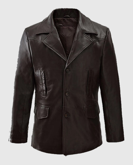 Aaron Eckhart Love Happens Leather Trench Coat