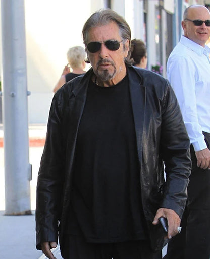 Al Pacino Black Leather Blazer