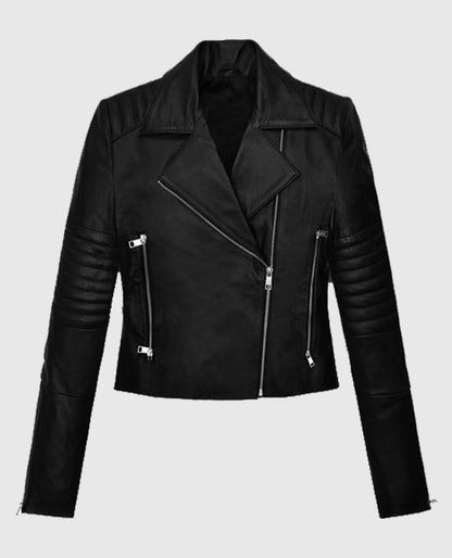 Amanda Seyfried Black Biker Leather Jacket