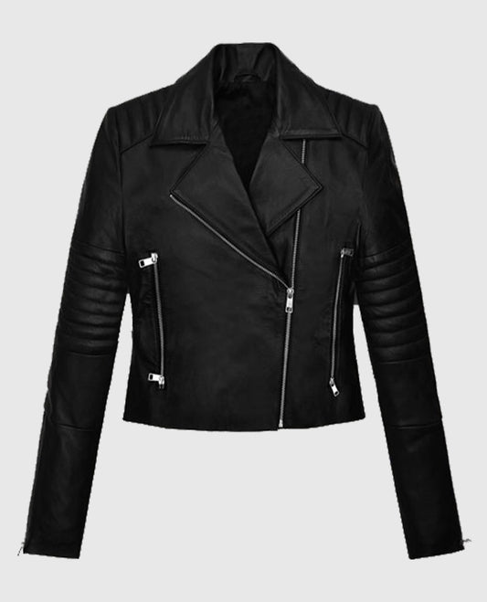 Amanda Seyfried Black Biker Leather Jacket