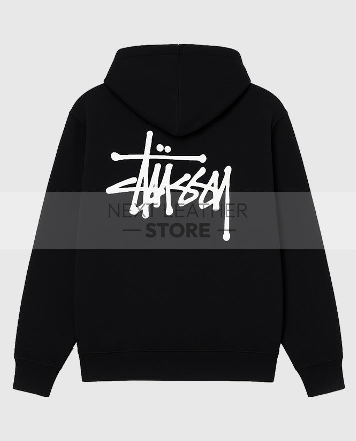 Basic Stussy Black Pullover Hoodie