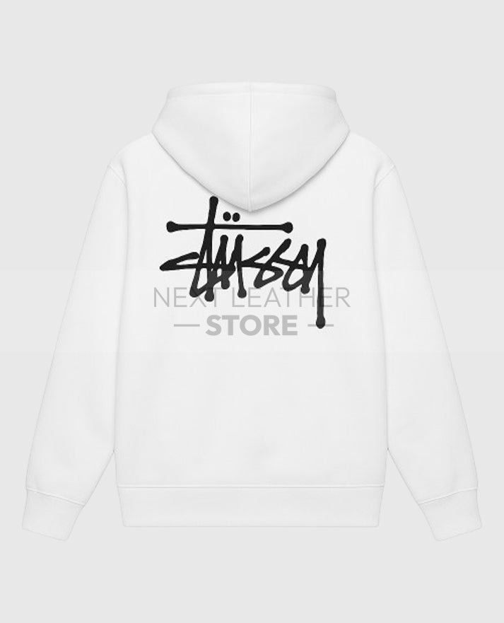 Basic Stussy White Pullover Hoodie