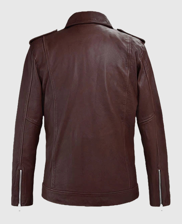 Biker Beast Burgundy Leather Jacket