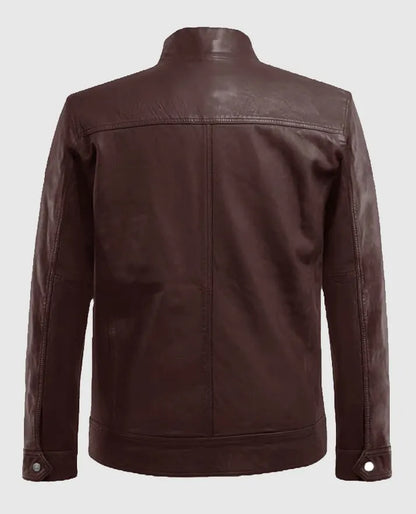 Biker Thunder Storm Burgundy Leather Jacket