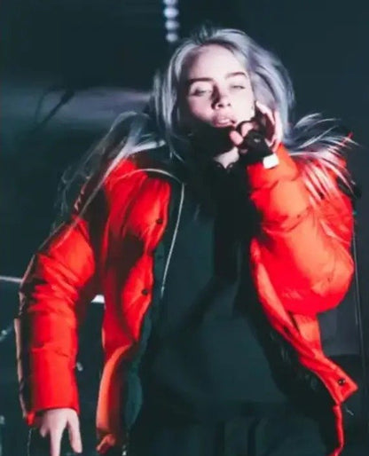 Happier Than Ever Billie Eilish red jacket