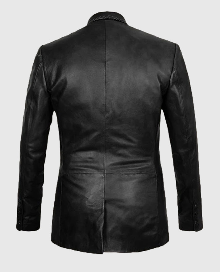 Black Medieval Leather Blazer