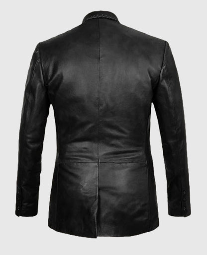 Black Medieval Leather Blazer