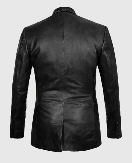 Black Medieval Leather Blazer