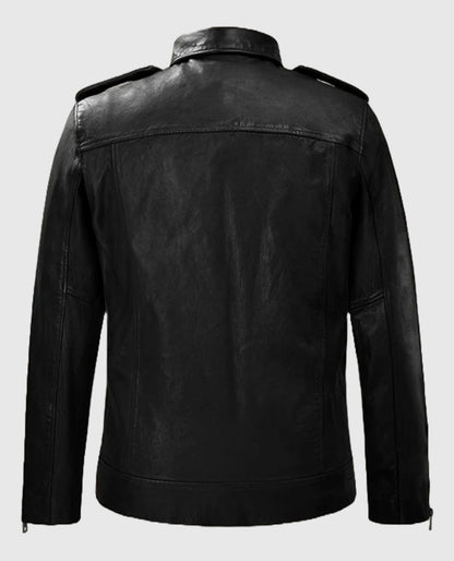 Black Rutland Riding Leather Jacket for Men