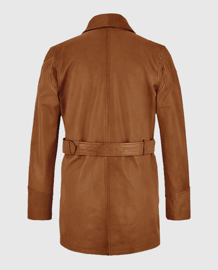 Brad Pitt Legends of the Fall Brown Leather Trench Coat