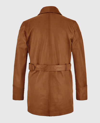 Brad Pitt Legends of the Fall Brown Leather Trench Coat