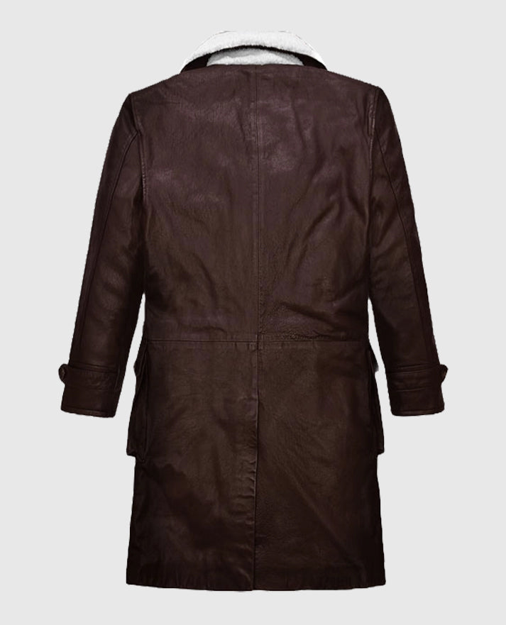 Tom Hardy Brown Washed and Wax Trench Coat - second image