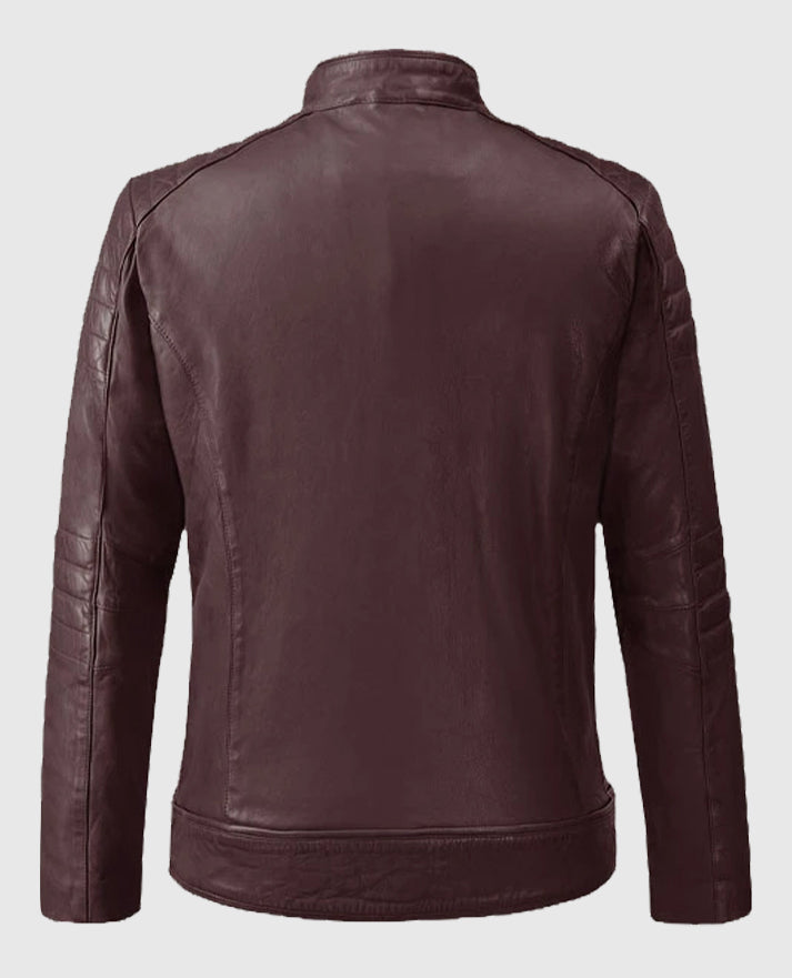 Burgundy Firefly Moto Leather Jacket