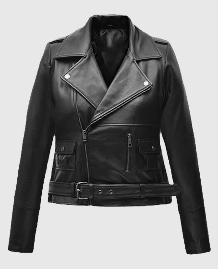 Cate Blanchett Black Leather Biker Jacket