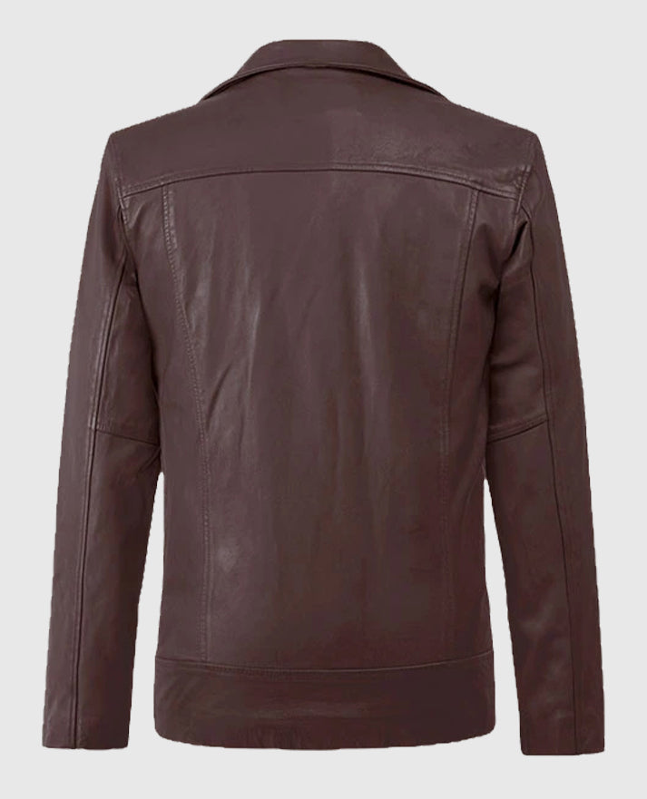 Dauntless Burgundy Biker Leather Jacket