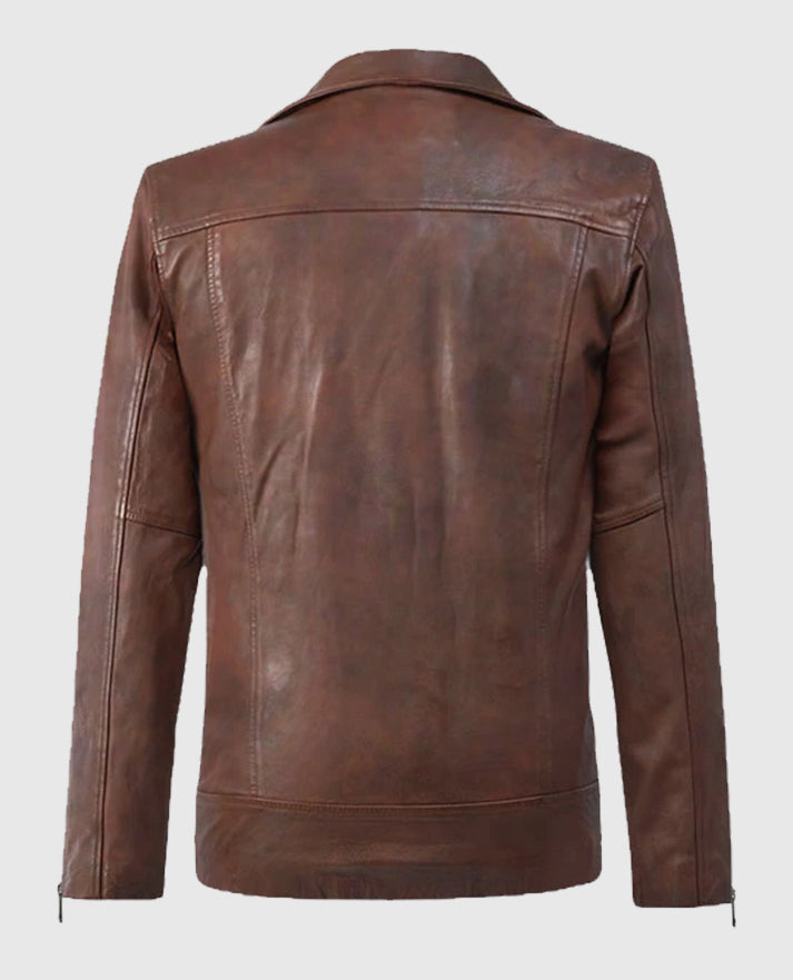 Dauntless Spanish Brown Biker Leather Jacket