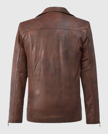 Dauntless Spanish Brown Biker Leather Jacket