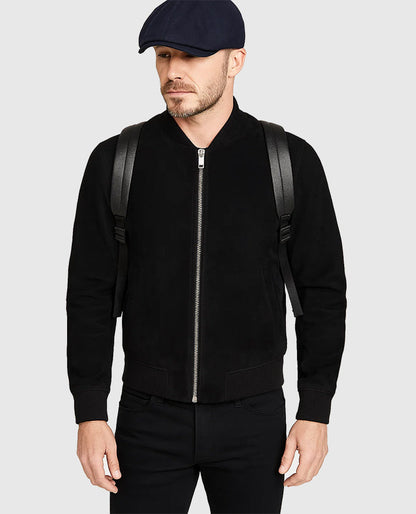 David Beckham Black Leather Jacket