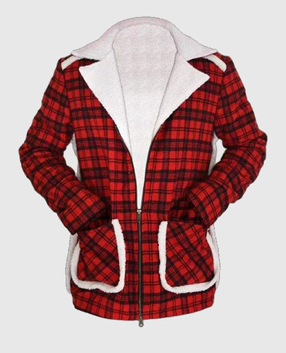 Deadpool Ryan Reynolds Wade Wilson Red Shearling Jacket