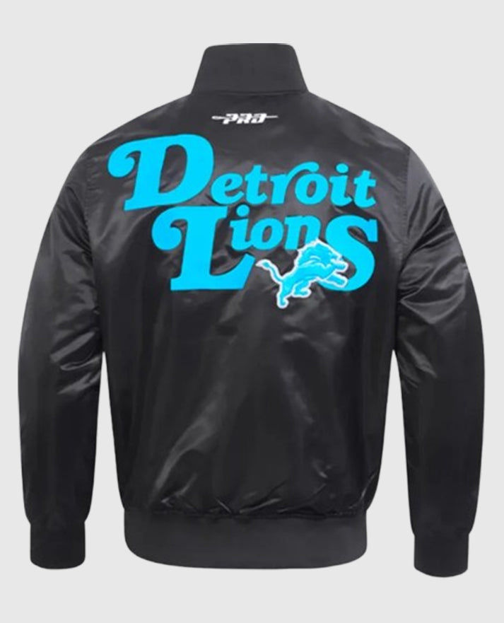 Detroit Lions Souvenir Black Satin Jacket
