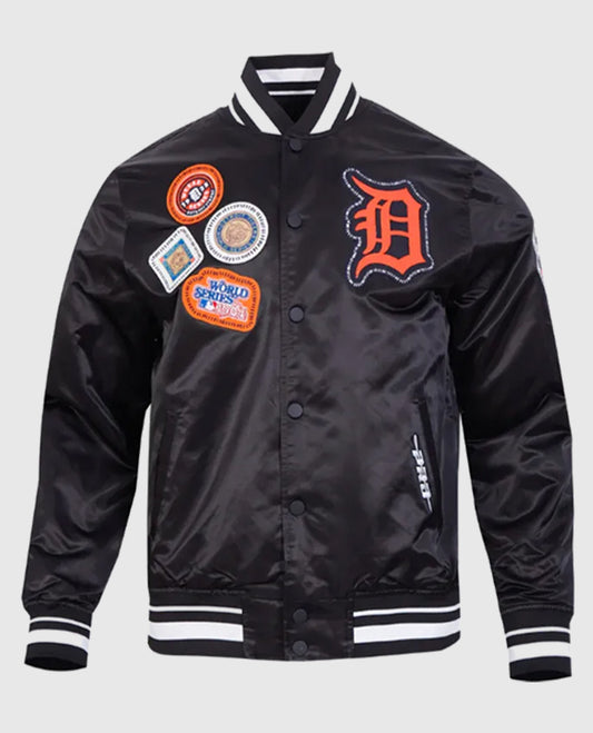 Detroit Tigers Diy Pick Stitch Classic Rib Satin Jacket
