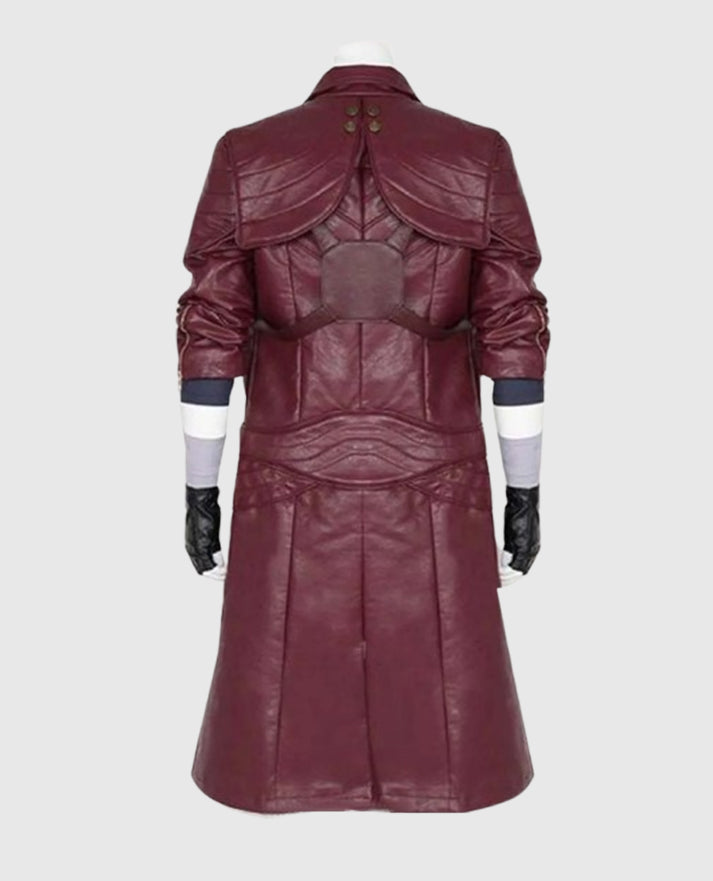 Devil May Cry 5 Dante Maroon Leather Coat