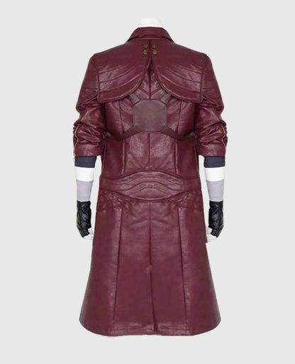 Devil May Cry 5 Dante Maroon Leather Coat