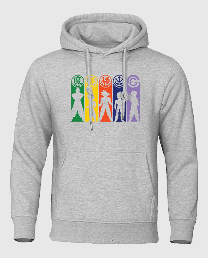 Dragon Ball Amazing Characters Gray Hoodies