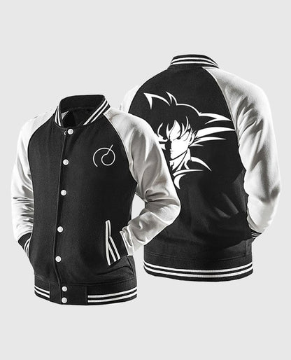 Dragon Ball Goku Black And White Varsity Jacket