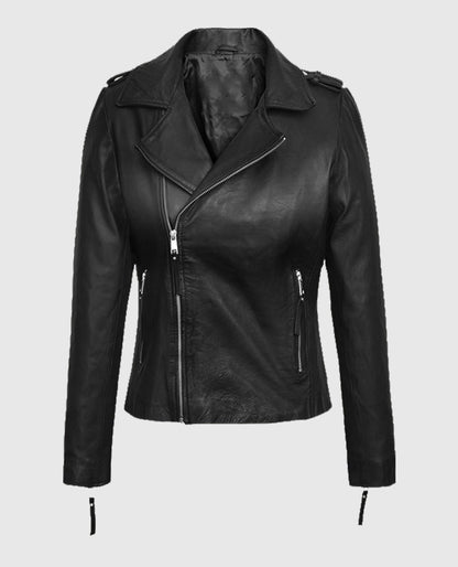 Elsa Pataky Black Biker Leather Jacket