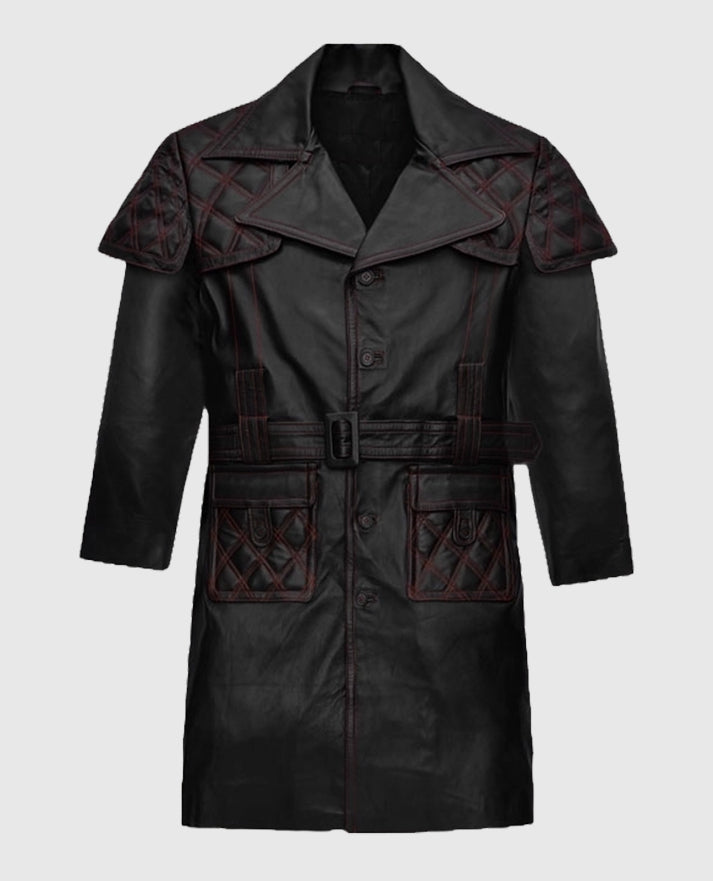Elvis Presley Black Leather Long Coat