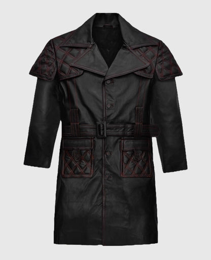 Elvis Presley Black Leather Long Coat