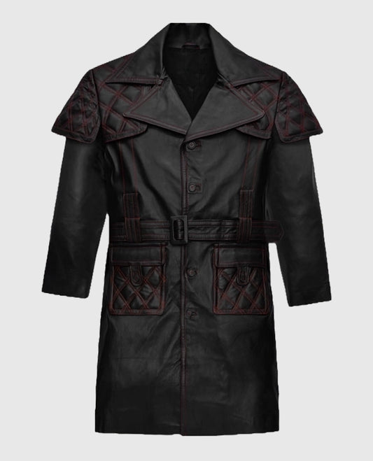 Elvis Presley Black Leather Long Coat