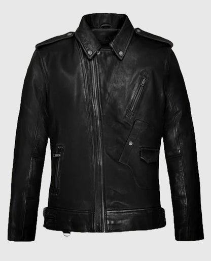 Falcon Black Rider Leather Jacket For Man