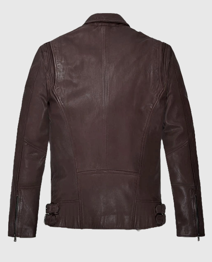 Falcon Rider Burgundy Leather Jacket for Men