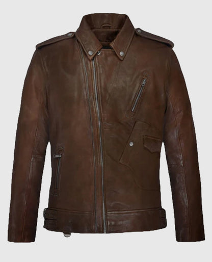 Falcon Spanish Brown Rider Leather Jacket For Men