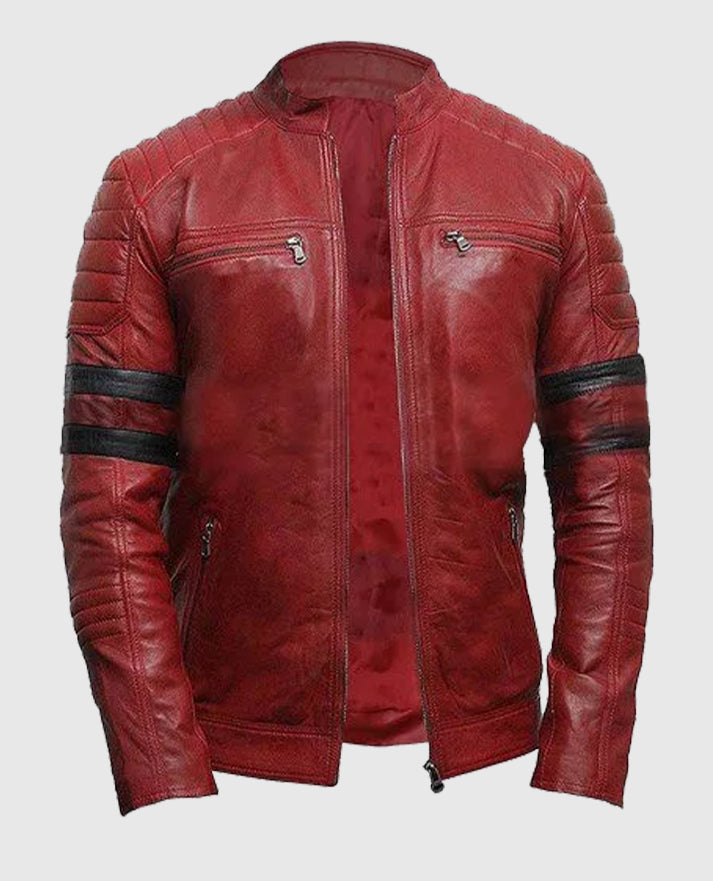 Fight Club Tyler Durden Retro Red Leather Jacket