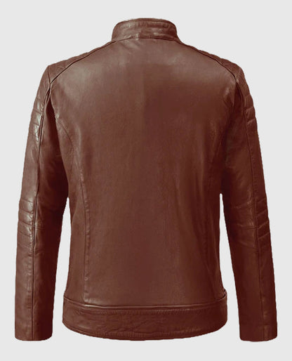 Firefly Moto Tan Leather Jacket for Men