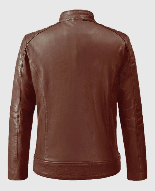 Firefly Moto Tan Leather Jacket for Men