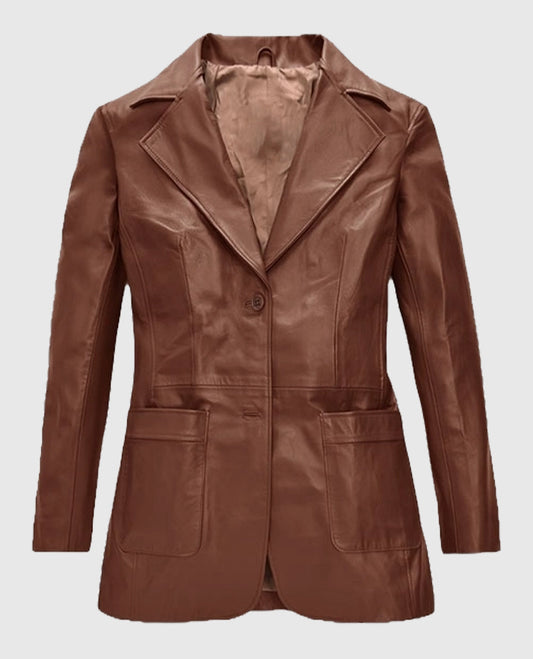 Friends Season 5 Jennifer Aniston Brown Leather Blazer