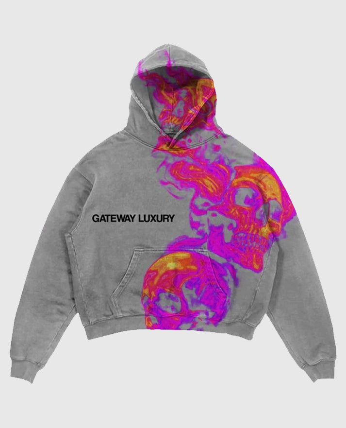 Gateway Luxury Skully Gray Hoodie