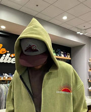Gv Gallery Raspberry Hills Zip-Up Green Hoodie