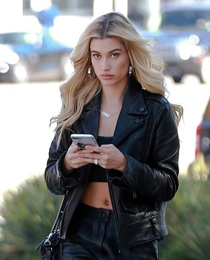 Hailey Baldwin Bieber Leather Jacket